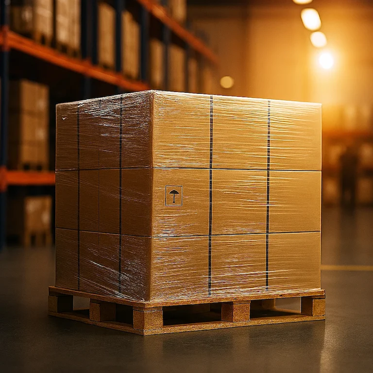 road freight pallet distribution shot