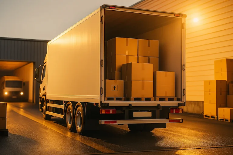 road freight european groupage services shot