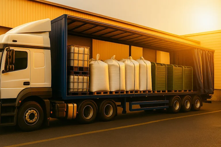 road freight full truck load shot