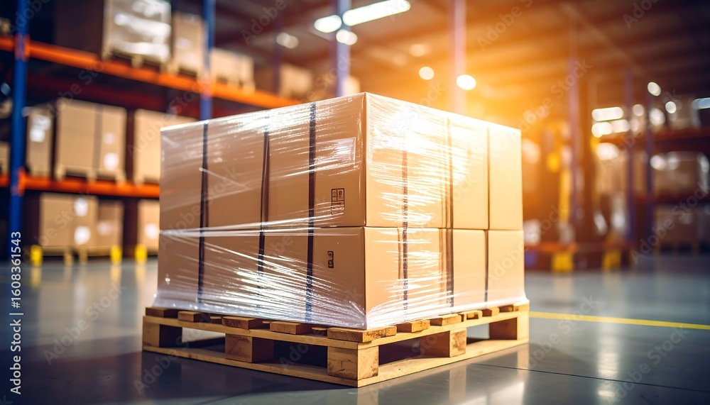 road freight pallet distribution shot